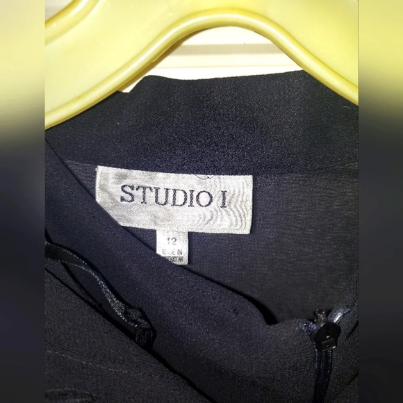 NWT Studio I 2 piece Black Maxi Formal Dress - Picture 2 of 10